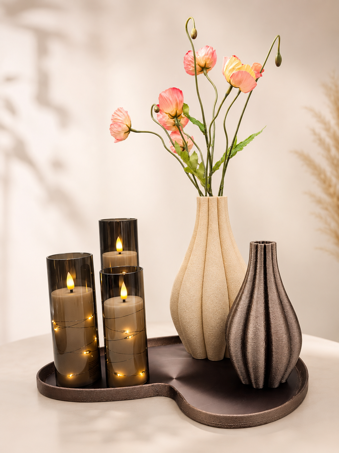 Soft Glow Elegance - Luxe Japandi Woondecoratie Set