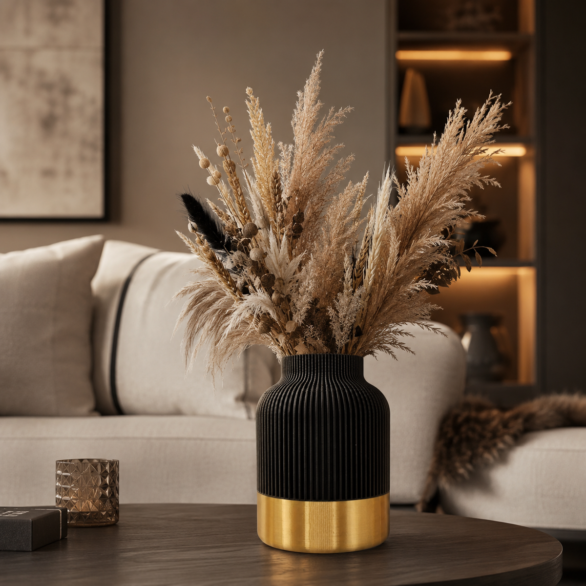 Luxury Layerzz – Royal Line Vase | Gold Accent - 3d geprint - duurzaam - 2 maten
