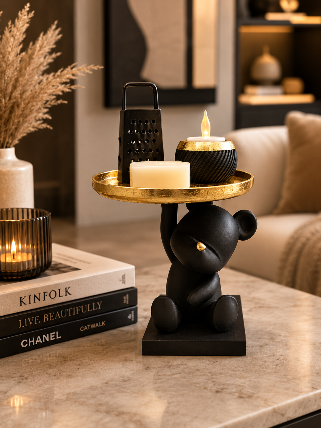 Luxury Layerzz – Bear Tray Figure | Gold Accent