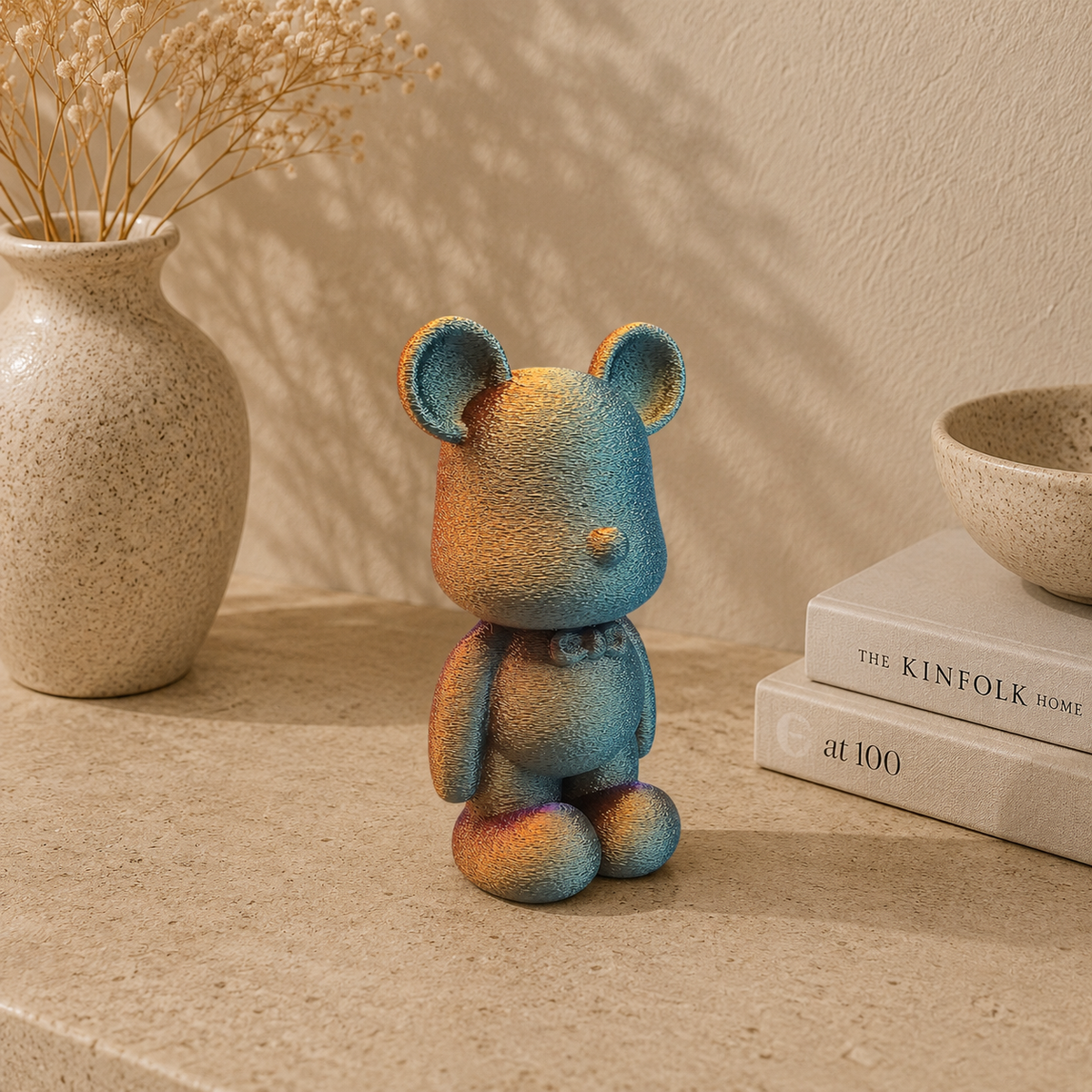3D Geprinte Fuzzy Beer - Unieke Decoratie in Matte & Glanzende Kleuren