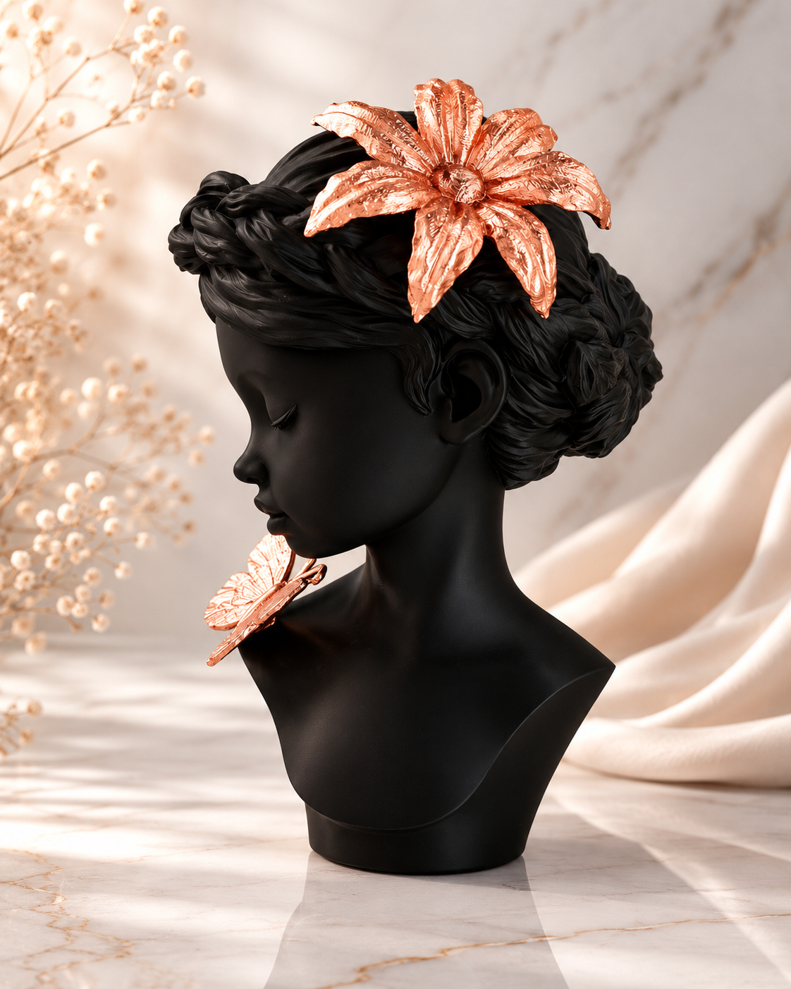 Luxury Layerzz – Midnight Bloom - Rose Gold Edition - kunstbeeld