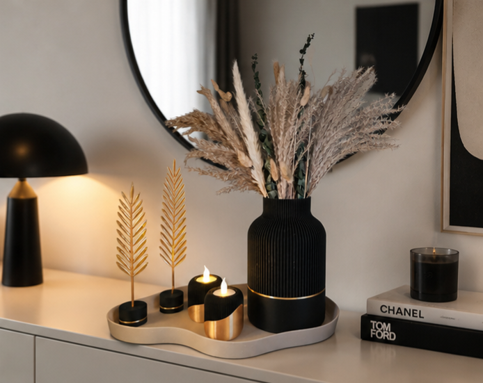 Luxe Japandi Woondecoratie Set — Luxury Nature Golden Glow