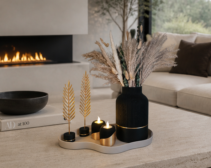 Luxe Japandi Woondecoratie Set — Luxury Nature Golden Glow