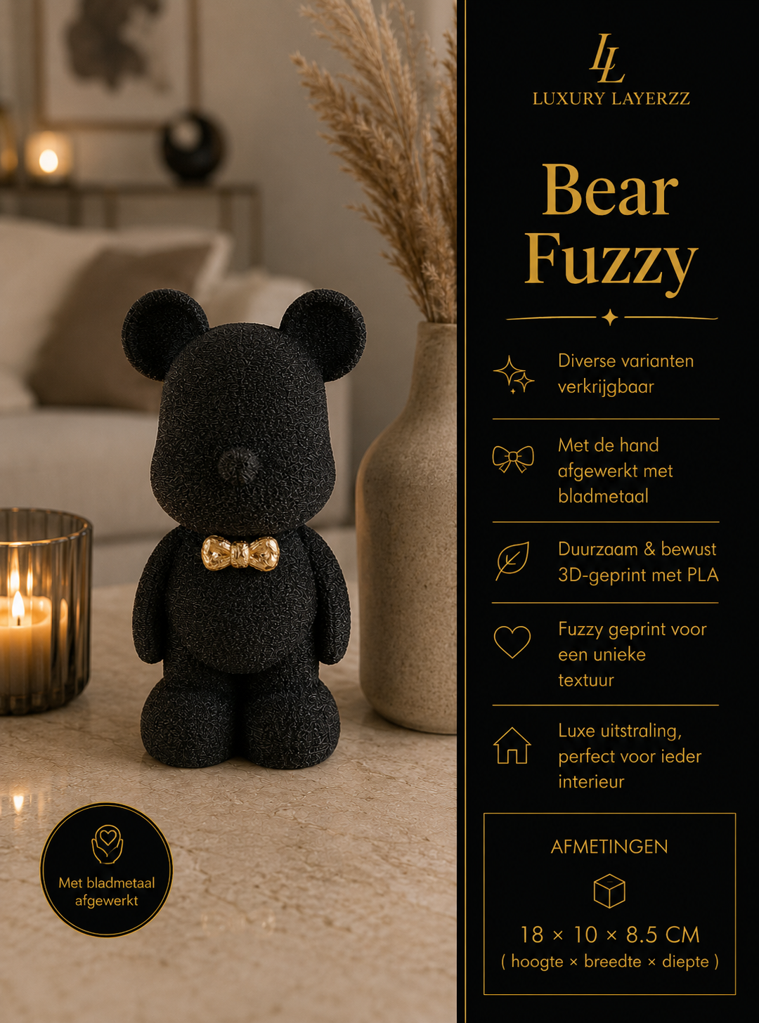 Luxury Layerzz – Teddy Luxe |- uniek Cadeau - duurzaam - 3d print - meerdere kleuren
