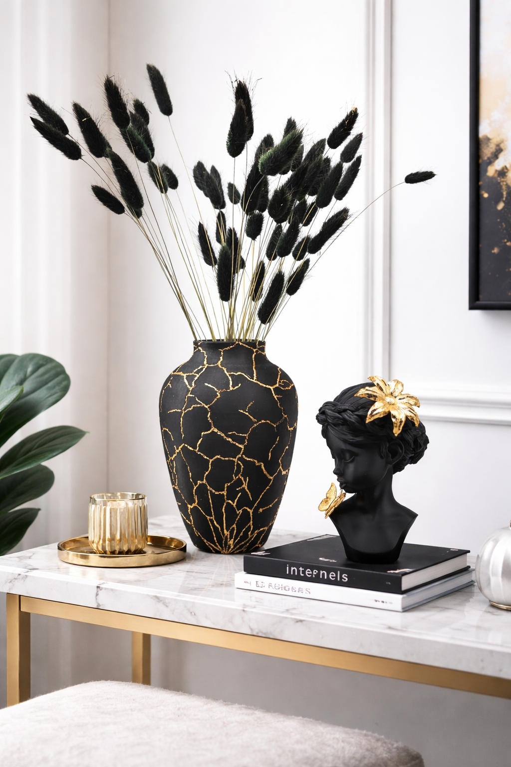 Luxury Layerzz – Midnight Bloom - Gold Edition - kunstbeeld