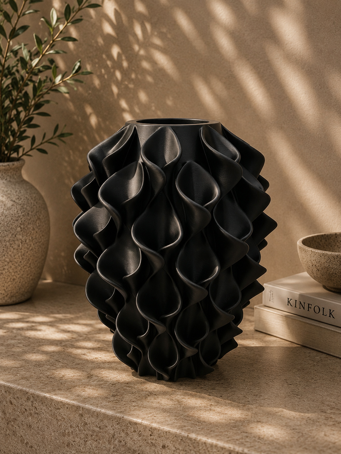 Florea 3D geprinte Design vaas in 3 maten - diverse kleuren