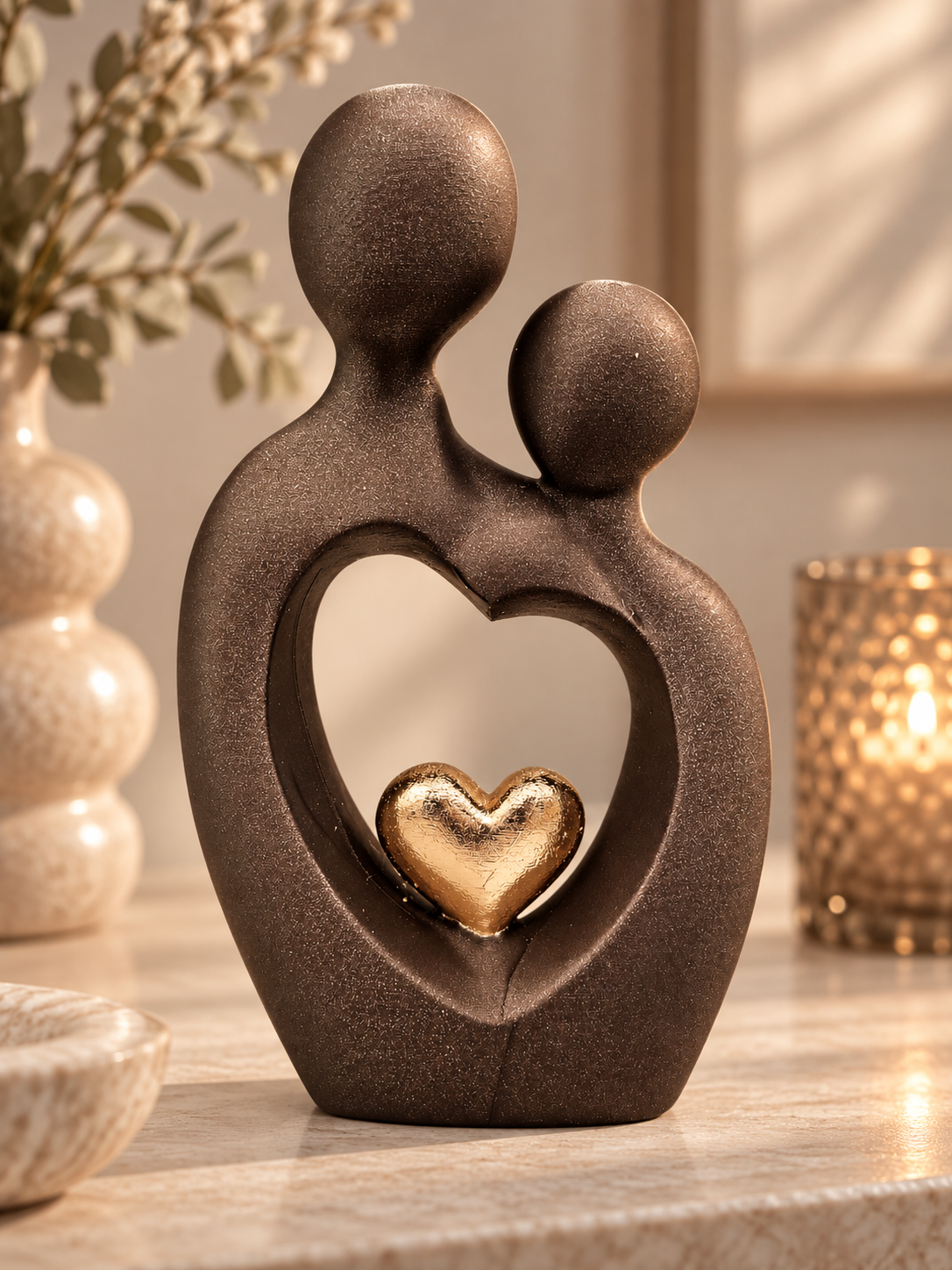 Family Heart | Abstract Familiebeeld - 3D geprint in 2 maten - 3 kleuren