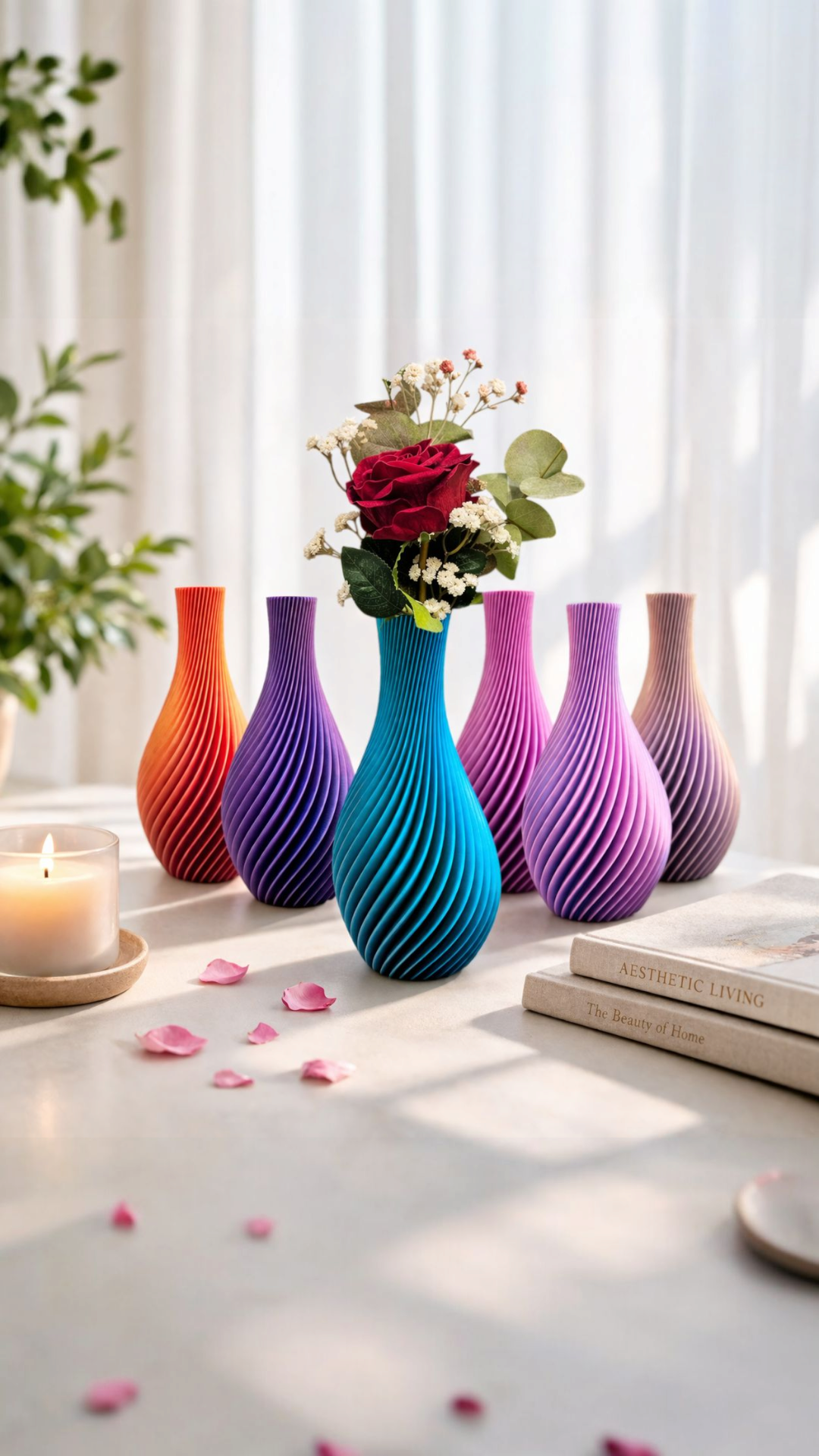 Pyriet – Multicolor 3D Geprinte Vaas Voor Droogbloemen