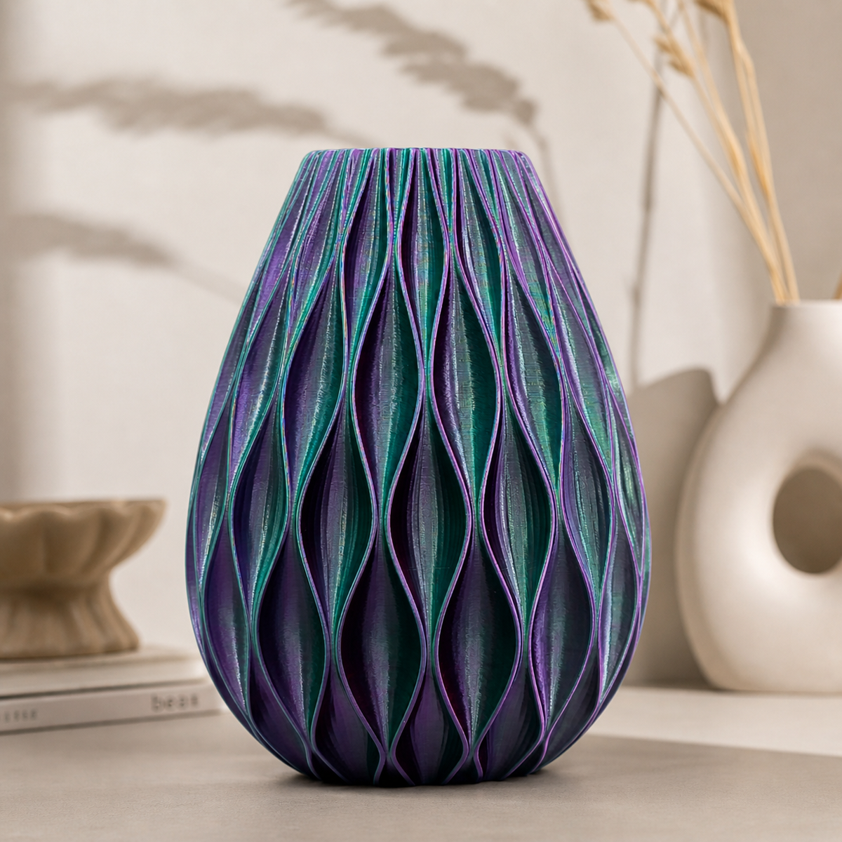 Onyxa - Duurzame 3D geprinte droogbloemen vaas