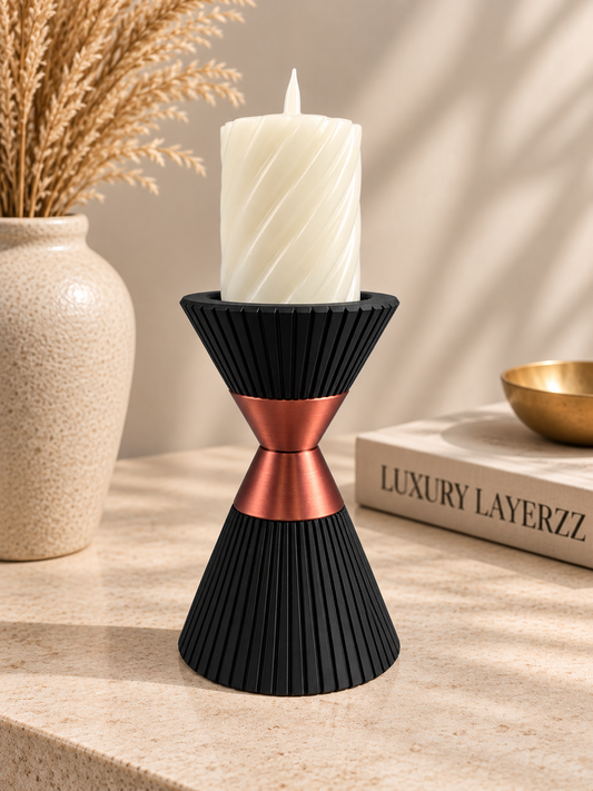 Luxury Layerzz – Sculptural Candle Holder | Copper or Gold Accent - homedecoration