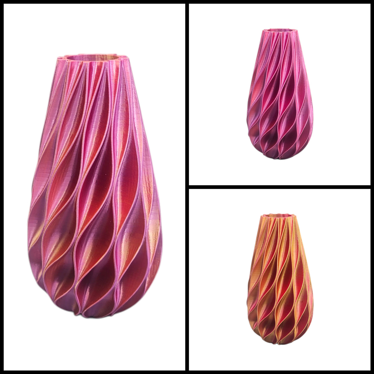 Diamand Duurzame 3D geprinte vaas in 3 maten