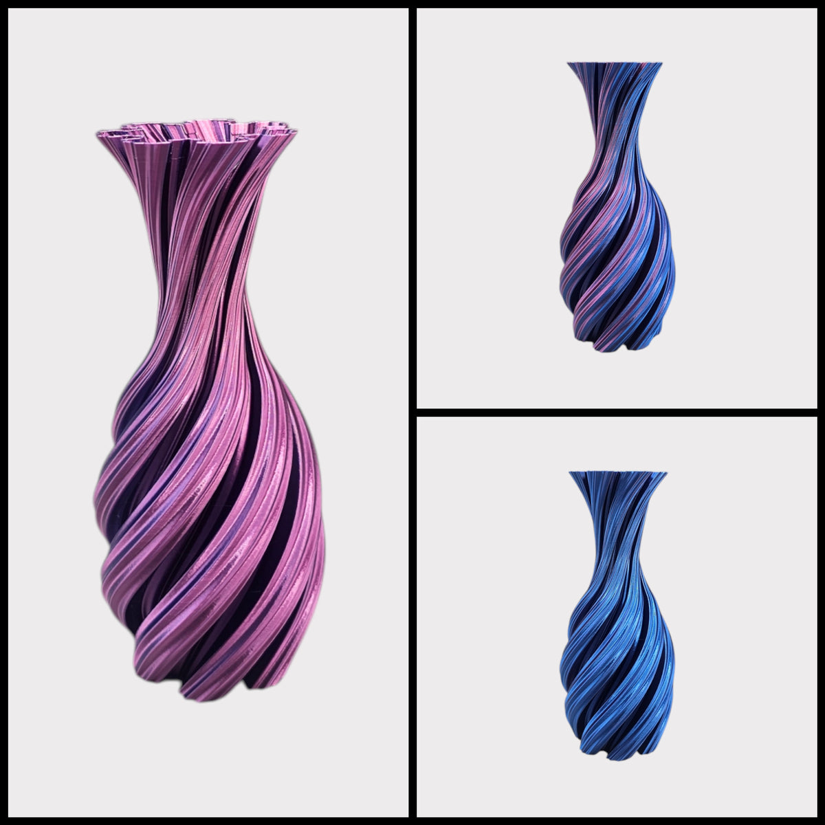 Florix Meerkleurige Gedraaide 3D geprinte vaas