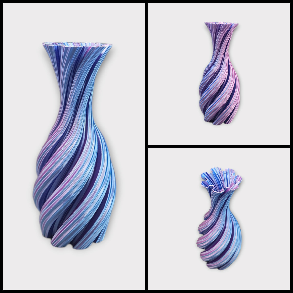 Florix Meerkleurige Gedraaide 3D geprinte vaas