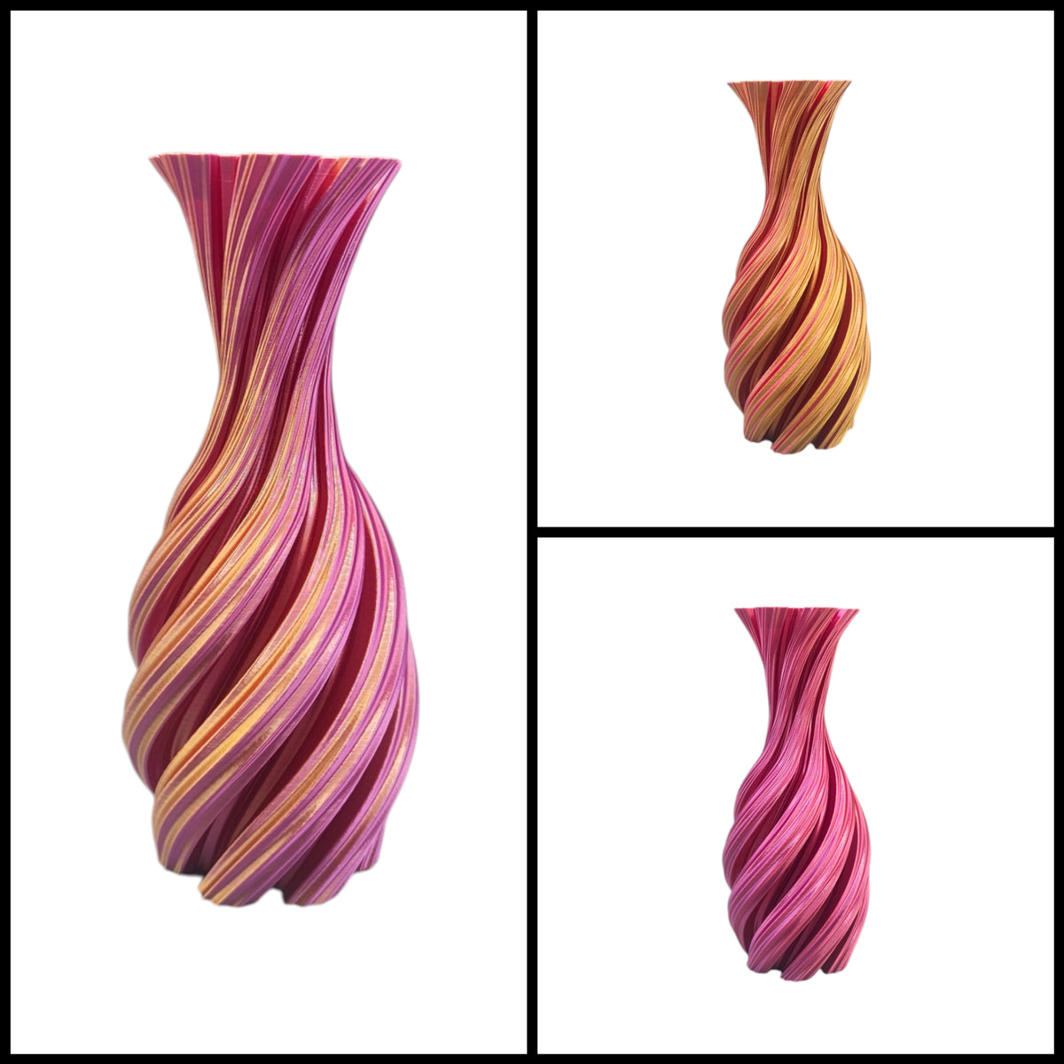 Florix Meerkleurige Gedraaide 3D geprinte vaas