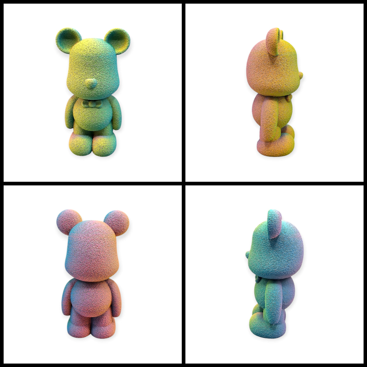 3D Geprinte Fuzzy Beer - Unieke Decoratie in Matte & Glanzende Kleuren