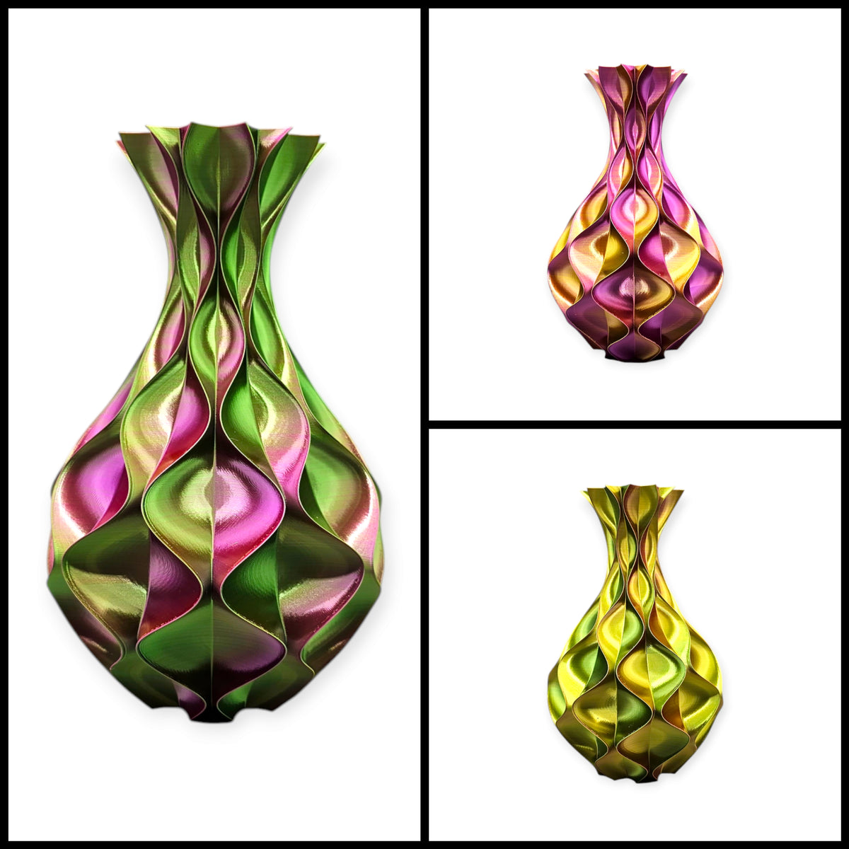 Wave Elegance - 3D geprinte Design vaas - 3 maten