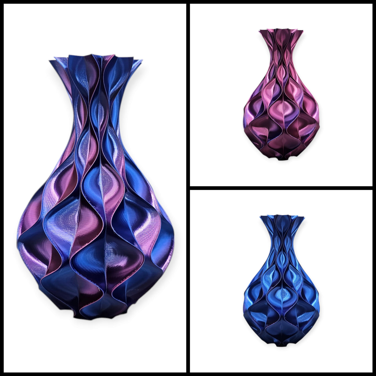 Wave Elegance - 3D geprinte Design vaas - 3 maten