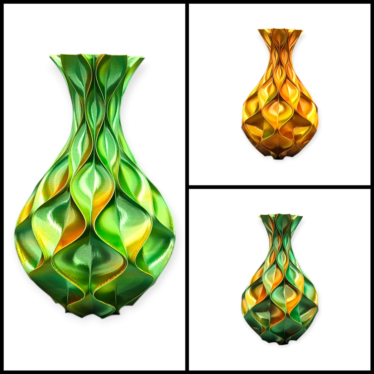 Wave Elegance - 3D geprinte Design vaas - 3 maten