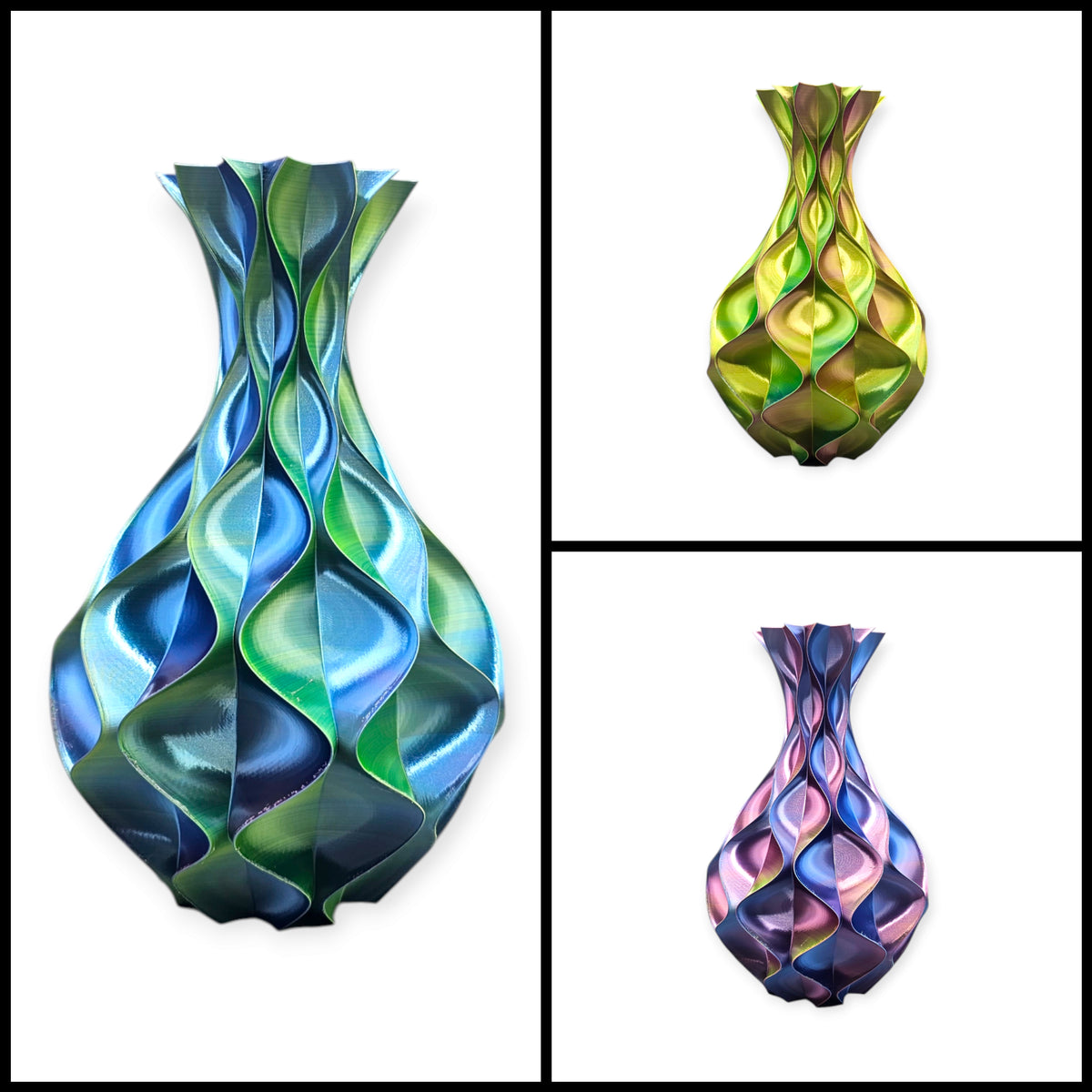 Wave Elegance - 3D geprinte Design vaas - 3 maten