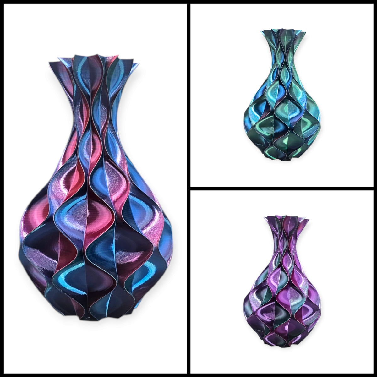 Wave Elegance - 3D geprinte Design vaas - 3 maten