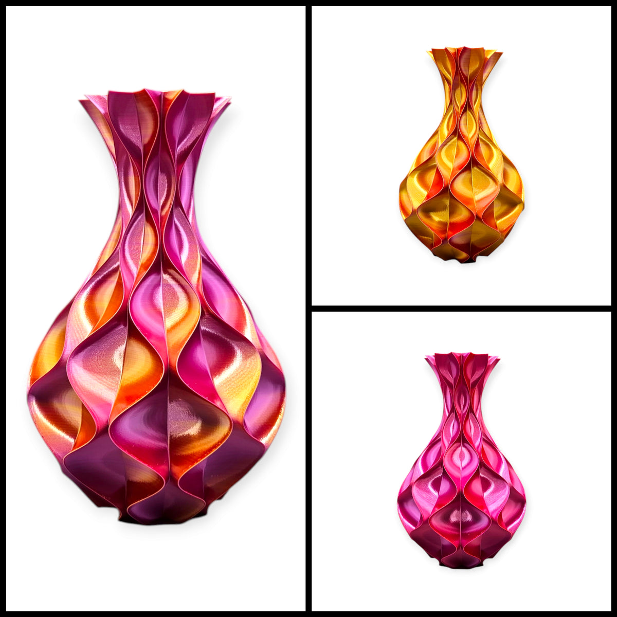 Wave Elegance - 3D geprinte Design vaas - 3 maten