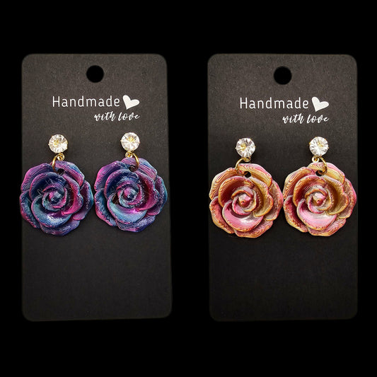 Rose Oorbellen – 3D Geprinte Bloem Oorbellen met Roos Design