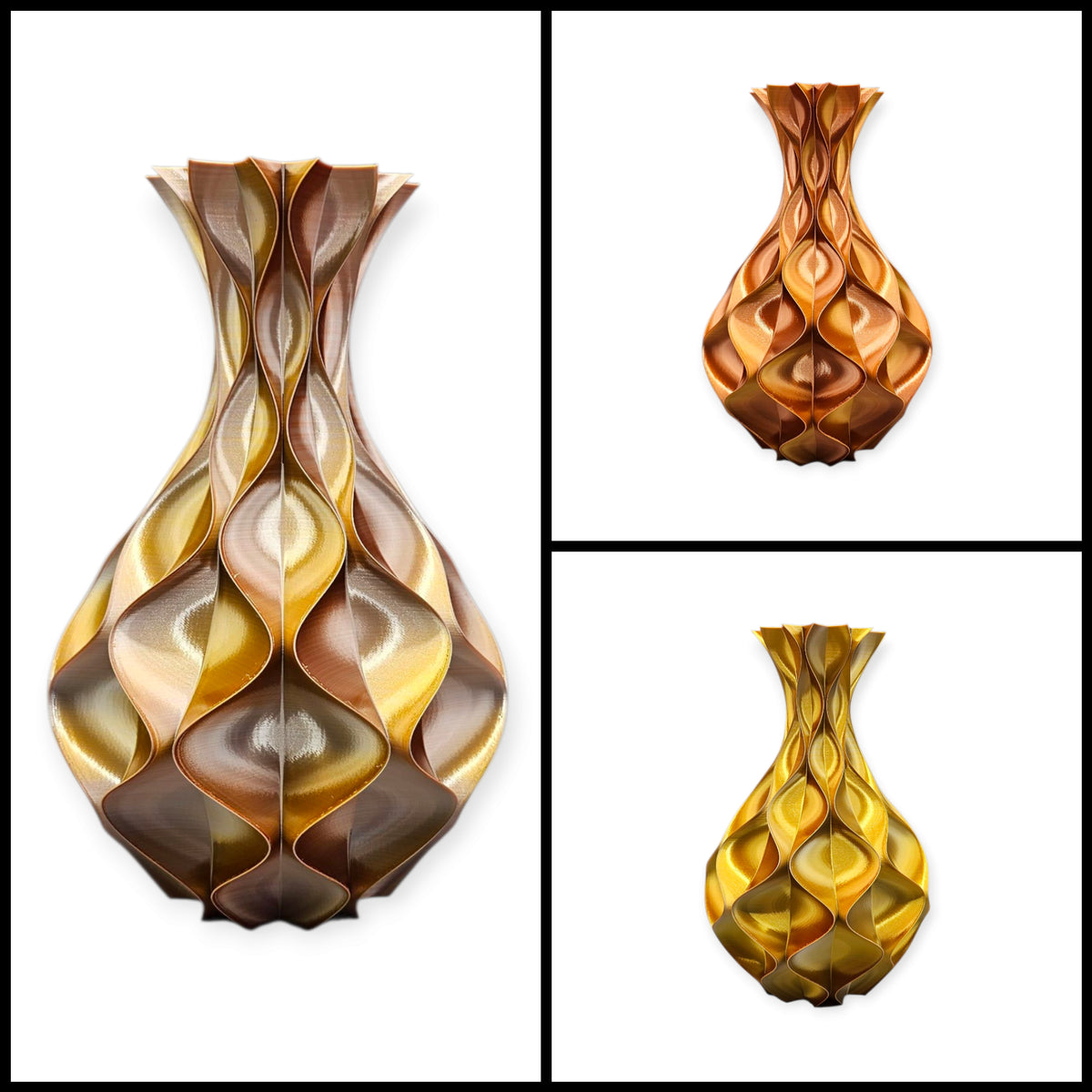 Wave Elegance - 3D geprinte Design vaas - 3 maten