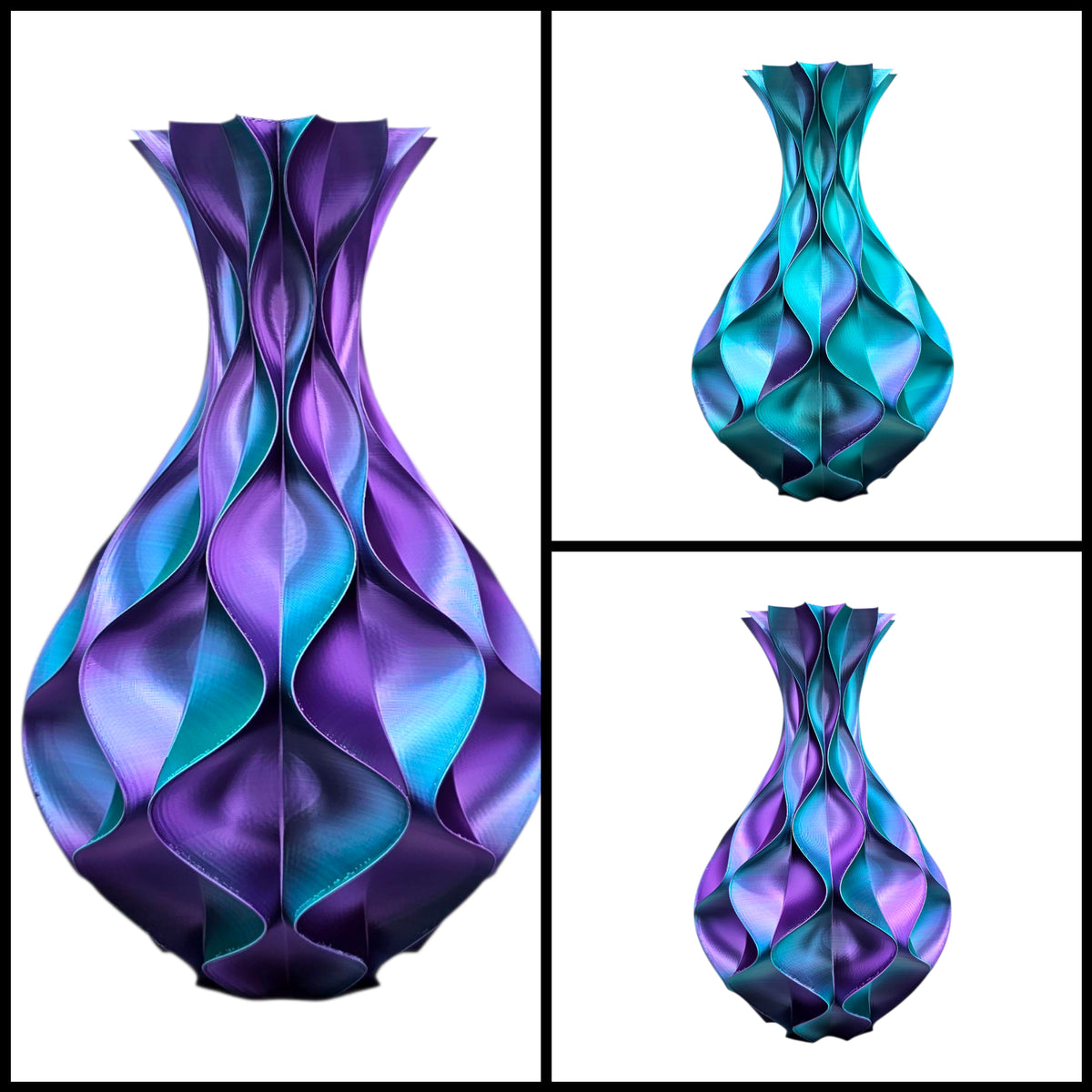 Wave Elegance - 3D geprinte Design vaas - 3 maten