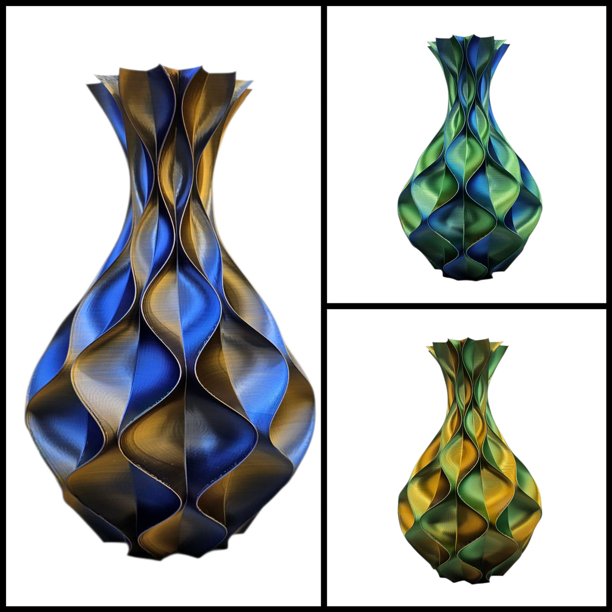 Wave Elegance - 3D geprinte Design vaas - 3 maten