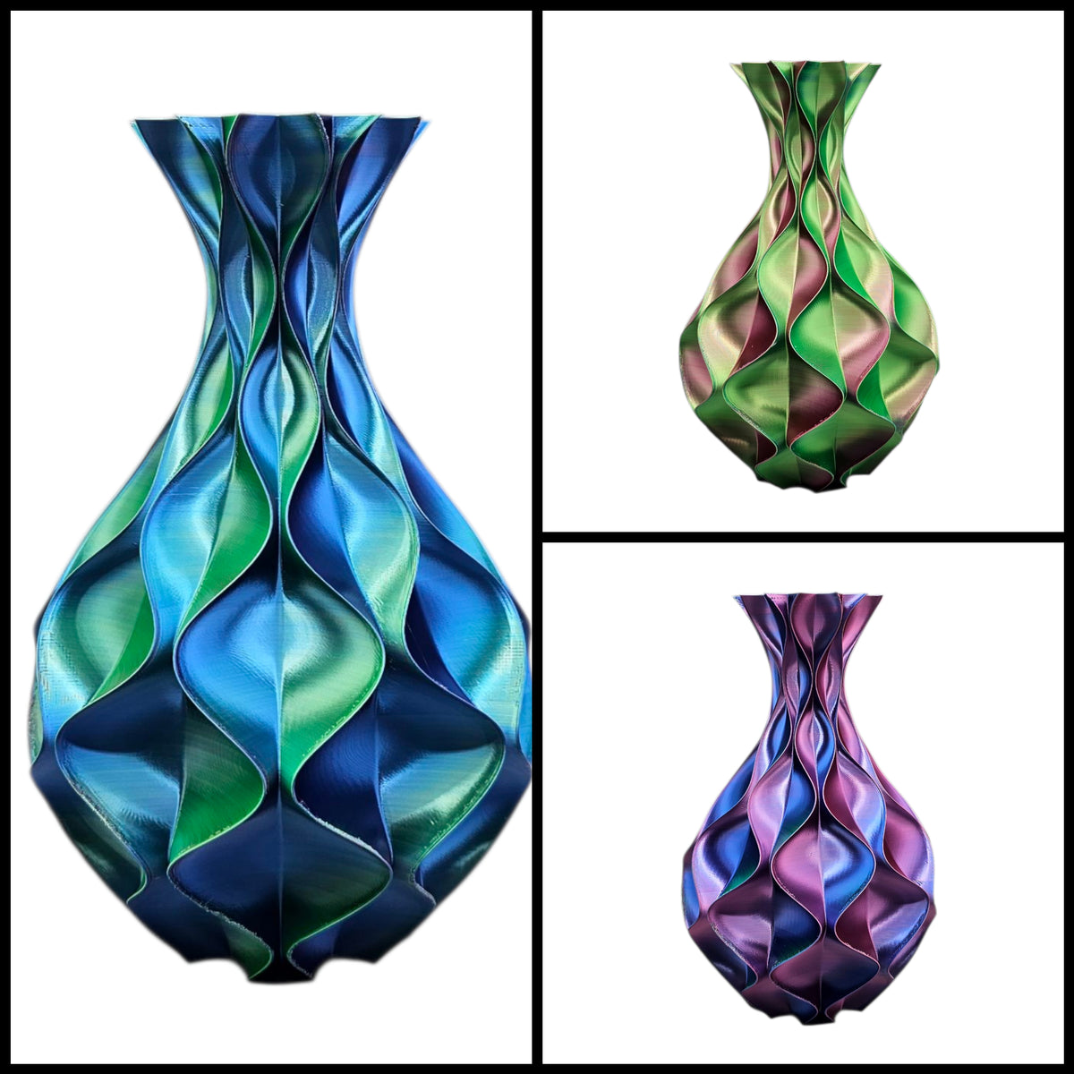 Wave Elegance - 3D geprinte Design vaas - 3 maten