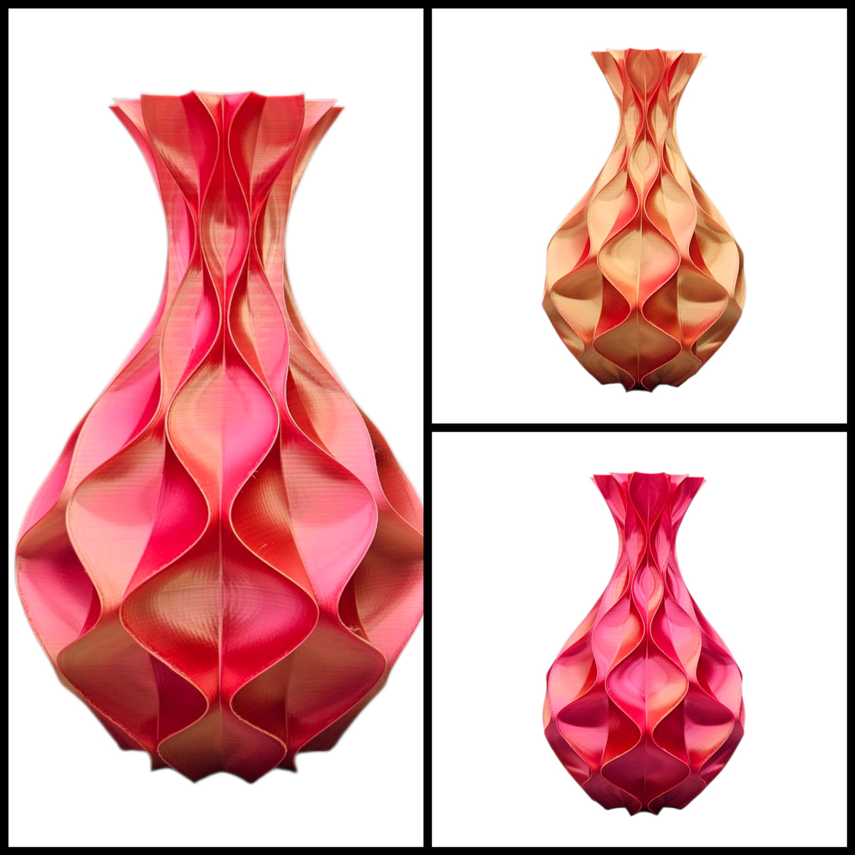 Wave Elegance - 3D geprinte Design vaas - 3 maten