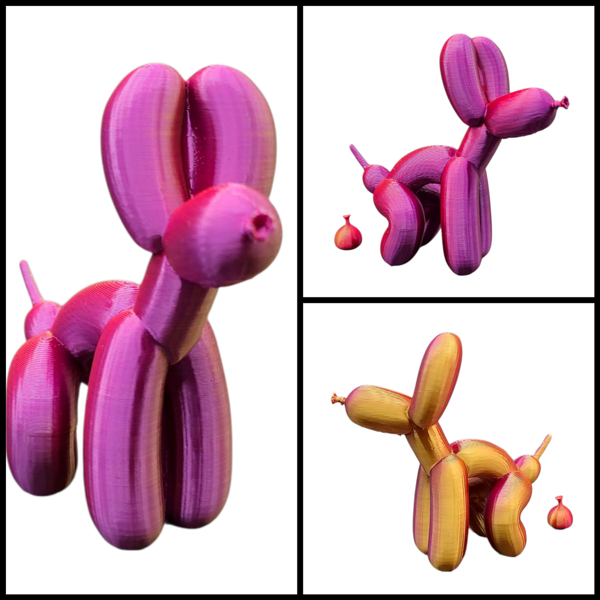 Ballon hondje poepend - 3D geprint - grappig - trendy