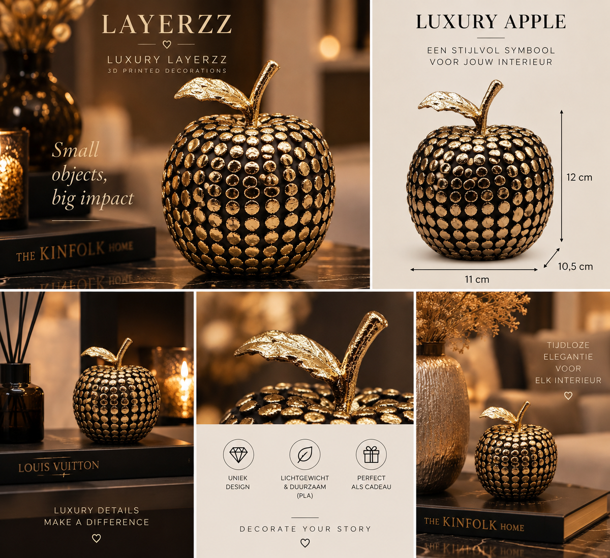 Luxury Apple luxe woondecoratie sfeerfoto collage